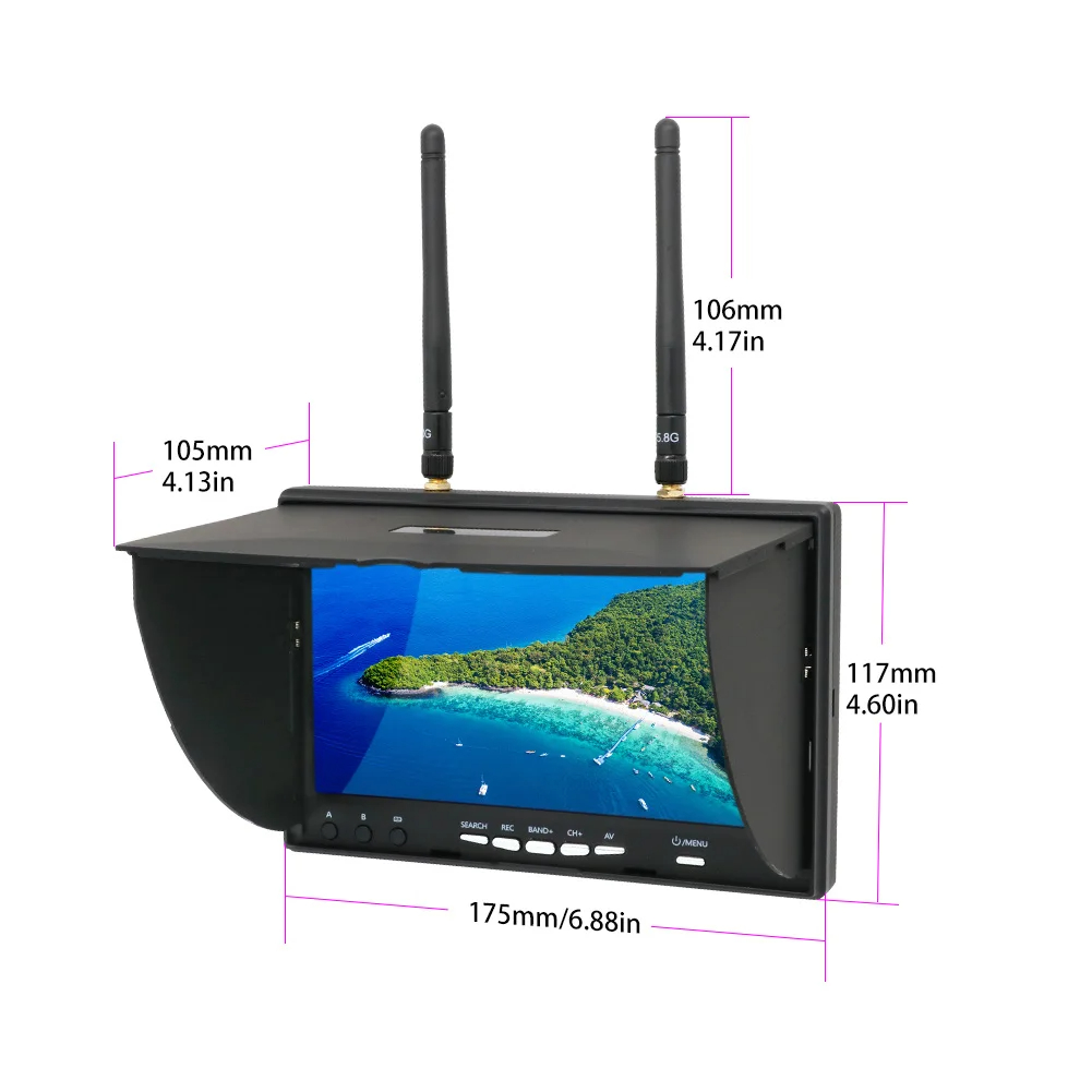 5.8G FPV DVR LS5802D, 7 inç LC - Drone Controller Screen incelemesi ve fiyatı